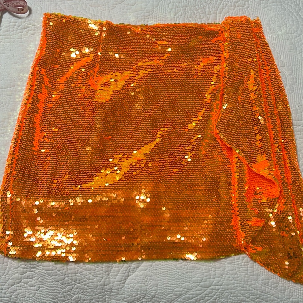 NWT orange sequin skirt